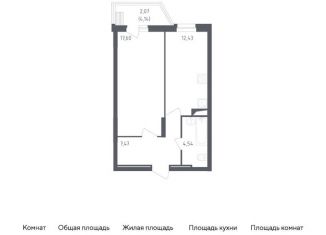 Однокомнатная квартира на продажу, 44.1 м2, Московская область, жилой комплекс Егорово Парк, к1
