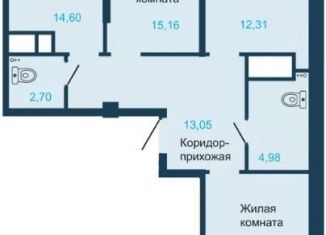 Продается трехкомнатная квартира, 83.3 м2, Красноярский край, Светлогорский переулок, 2о