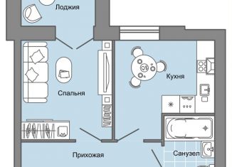 Продается однокомнатная квартира, 36 м2, село Первомайский, ЖК Знак, улица Строителя Николая Шишкина, 11к1