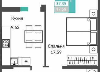 Продам 1-комнатную квартиру, 37.4 м2, Крым