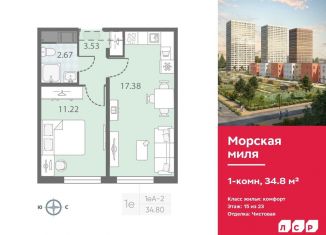 Продажа 1-комнатной квартиры, 34.8 м2, Санкт-Петербург, метро Проспект Ветеранов