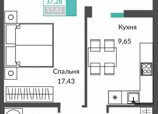 Продаю 1-комнатную квартиру, 37.3 м2, Крым