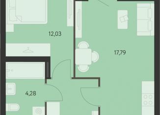 Продаю 1-комнатную квартиру, 41.6 м2, Екатеринбург, метро Чкаловская