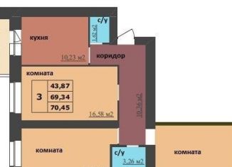 Продаю трехкомнатную квартиру, 70.5 м2, Ярославль