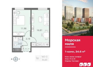 Продажа 1-комнатной квартиры, 34.6 м2, Санкт-Петербург