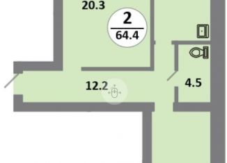 Продаю 2-комнатную квартиру, 64.4 м2, Красноярский край, 5-й микрорайон, с11