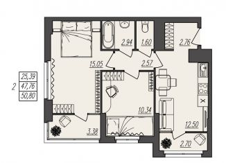 Продам 2-ком. квартиру, 50.8 м2, Волгоград