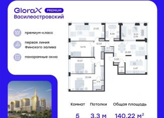 Продаю 5-комнатную квартиру, 140.2 м2, Санкт-Петербург, муниципальный округ Морской