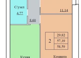 Продается 2-комнатная квартира, 58.6 м2, Ярославль, улица Белинского, 17А, Ленинский район