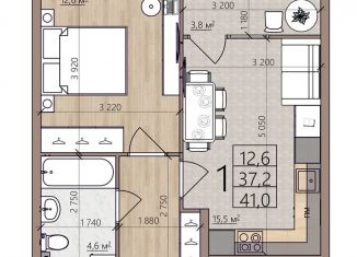 Продам 1-комнатную квартиру, 41 м2, Рязанская область