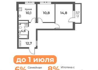Продам двухкомнатную квартиру, 54.3 м2, Новокузнецк, Уфимская улица, 6