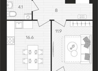 Продажа 1-комнатной квартиры, 43.8 м2, Пенза, площадь Ленина