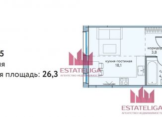 Продается 1-комнатная квартира, 26.1 м2, Москва, ЖК Символ, улица Крузенштерна, 2