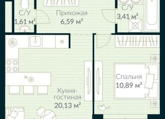 Продаю однокомнатную квартиру, 43.8 м2, Республика Башкортостан