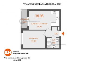 Продажа 1-комнатной квартиры, 39.6 м2, Санкт-Петербург, метро Выборгская, Большой Сампсониевский проспект, 70к3
