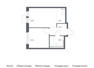 1-комнатная квартира на продажу, 35.9 м2, Московская область
