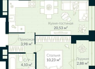 Продам 1-комнатную квартиру, 40.3 м2, Республика Башкортостан