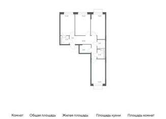 Продажа трехкомнатной квартиры, 77.8 м2, Московская область, жилой комплекс Томилино Парк, к6.2