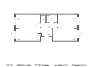 Продажа 3-комнатной квартиры, 80 м2, Московская область, жилой комплекс Прибрежный Парк, 10.2