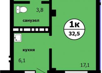 Продажа 1-комнатной квартиры, 32.5 м2, Красноярск, Вишнёвая улица, Ленинский район