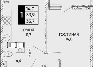 Продается 1-ком. квартира, 35.7 м2, Ростов-на-Дону