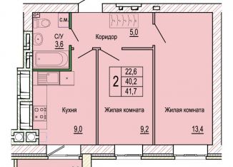 Продается двухкомнатная квартира, 41.7 м2, Волгоград, Кировский район