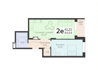 Продаю 2-ком. квартиру, 44.6 м2, Воронеж, Покровская улица, 19