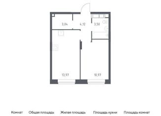 Однокомнатная квартира на продажу, 35.6 м2, Московская область