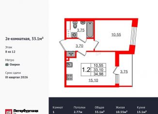 Продажа 1-ком. квартиры, 33.1 м2, Санкт-Петербург, Дворцовая площадь, муниципальный округ Дворцовый