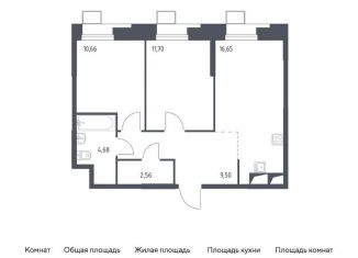 2-комнатная квартира на продажу, 55.1 м2, поселение Мосрентген, многофункциональный комплекс Тропарево Парк, к2.2