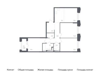 3-комнатная квартира на продажу, 78 м2, Московская область, жилой комплекс Заречье Парк, к3.1