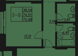 Продается двухкомнатная квартира, 76 м2, Татарстан