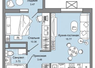 Продается двухкомнатная квартира, 35 м2, Ульяновск