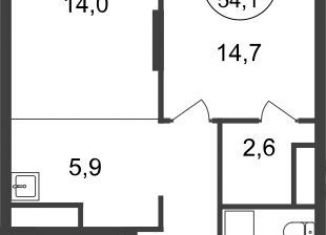 Продам двухкомнатную квартиру, 54.1 м2, Московский, 11-я фаза, к3
