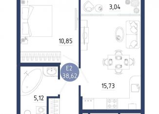 1-комнатная квартира на продажу, 38.6 м2, Рязанская область