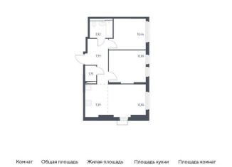 Продам двухкомнатную квартиру, 55.4 м2, Москва, жилой комплекс Остафьево, к16