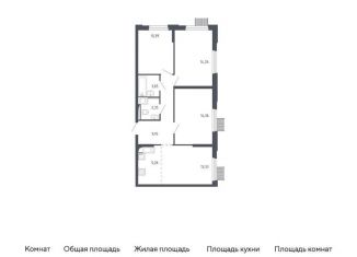 Трехкомнатная квартира на продажу, 72.7 м2, Москва, Молжаниновский район, Ленинградское шоссе, 229Ак1