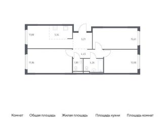 Продажа трехкомнатной квартиры, 79.3 м2, Московская область