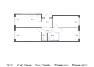 Продажа трехкомнатной квартиры, 79.3 м2, Мытищи, ЖК Мытищи Парк