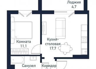 1-ком. квартира на продажу, 35.2 м2, Челябинская область