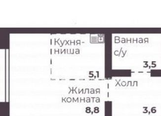 Продается 1-комнатная квартира, 21 м2, Челябинск, проспект Ленина, 4Б