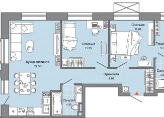 3-ком. квартира на продажу, 71 м2, Киров, улица 4-й Пятилетки, 84, Ленинский район