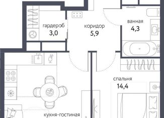 Продажа двухкомнатной квартиры, 46.5 м2, Москва, ВАО, Тагильская улица, 4В