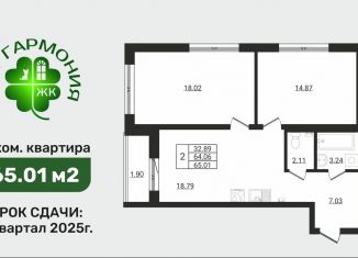Продажа 2-ком. квартиры, 65 м2, Ленинградская область
