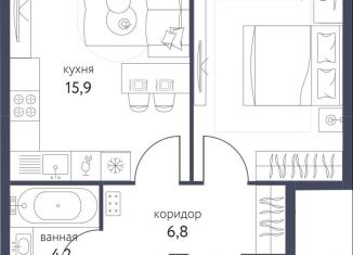 Продажа 1-комнатной квартиры, 40.1 м2, Москва, станция Бульвар Рокоссовского
