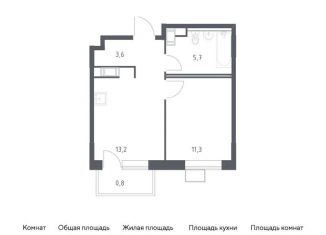 Продажа 1-комнатной квартиры, 34.6 м2, деревня Середнево, квартал № 23, 4-5