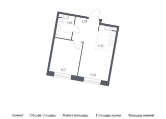 Продается 1-комнатная квартира, 36.1 м2, поселение Филимонковское, жилой комплекс Цветочные Поляны, к9