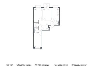 3-комнатная квартира на продажу, 78.6 м2, Москва, жилой комплекс Новое Внуково, к21