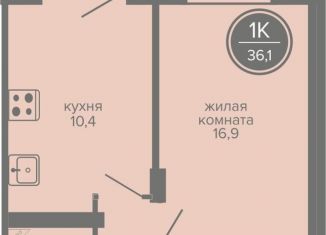 Продаю однокомнатную квартиру, 36.1 м2, Пермь, шоссе Космонавтов, 309А, Индустриальный район