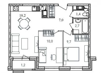 Продам 2-комнатную квартиру, 50.2 м2, Московская область, жилой комплекс Квартал Светлый, к4